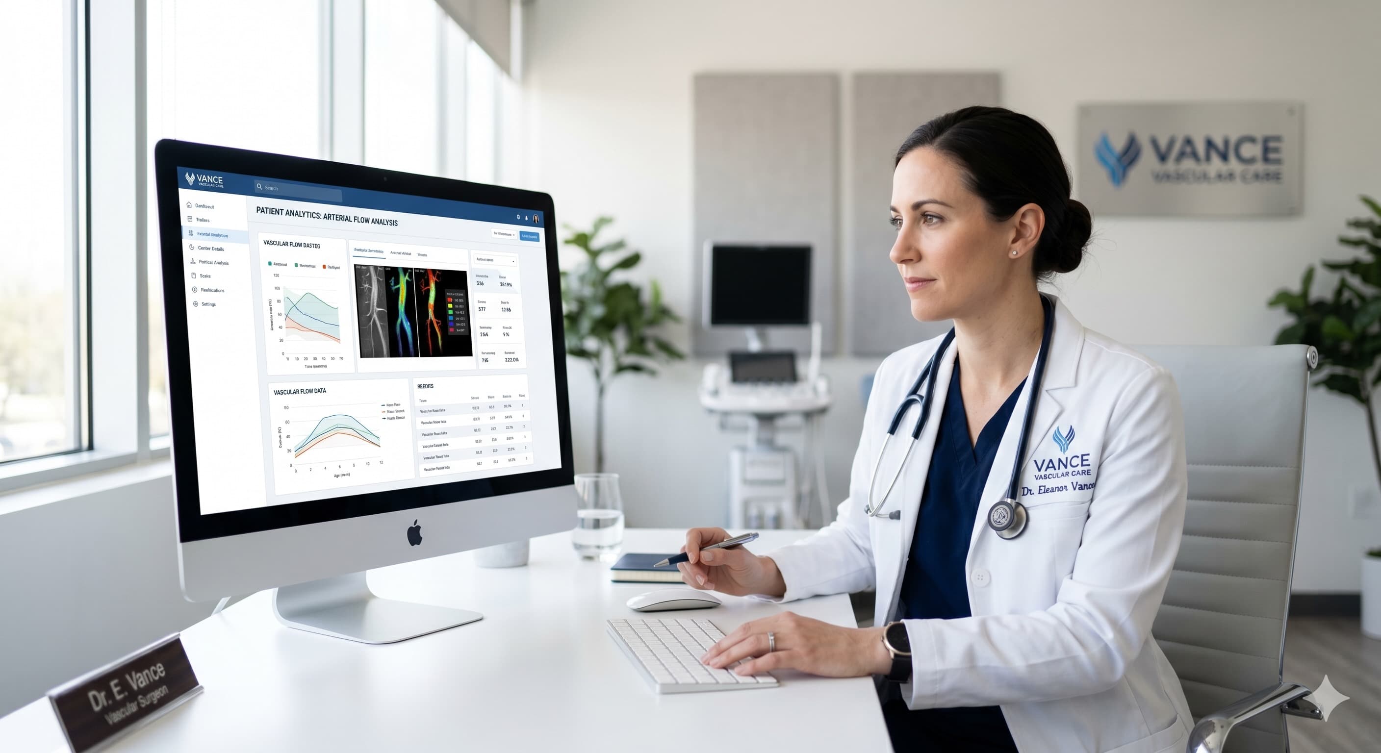 Doctor reviewing vein and vascular marketing trends